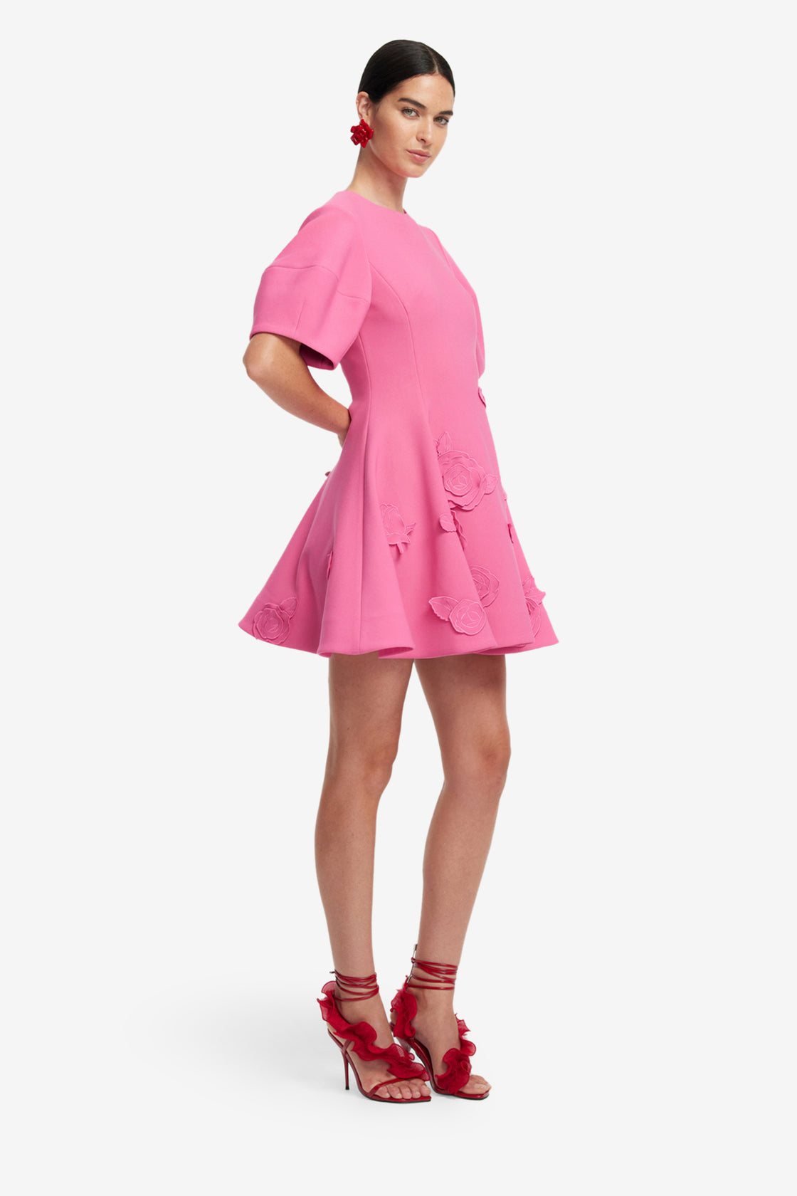 Simona Appliqu Mini Dress - Pink LEO LIN Simona Appliqu Mini Dress - Pink LEO LIN