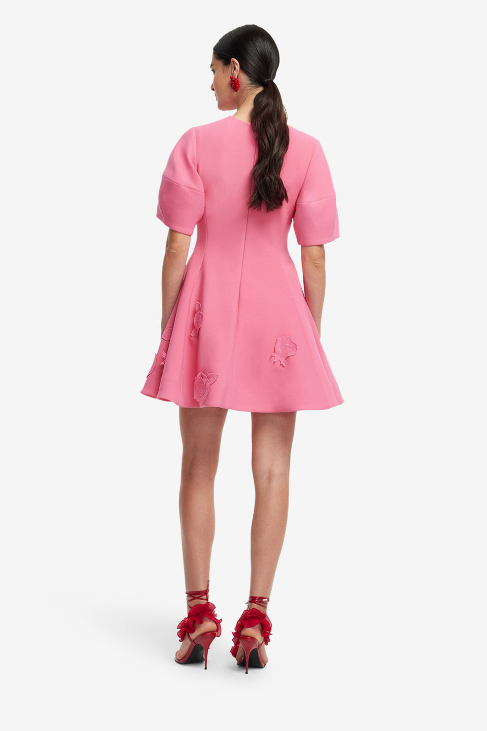 Exclusive LEO LIN Simona Applique Mini Dress - Pink