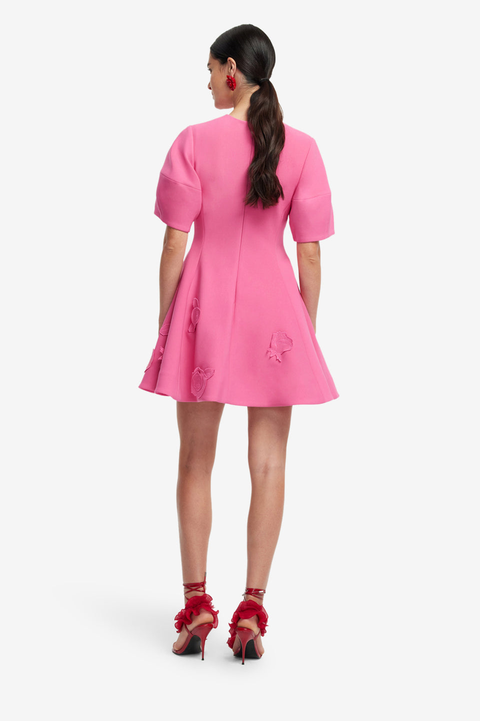 Exclusive LEO LIN Simona Appliqué Mini Dress - Pink