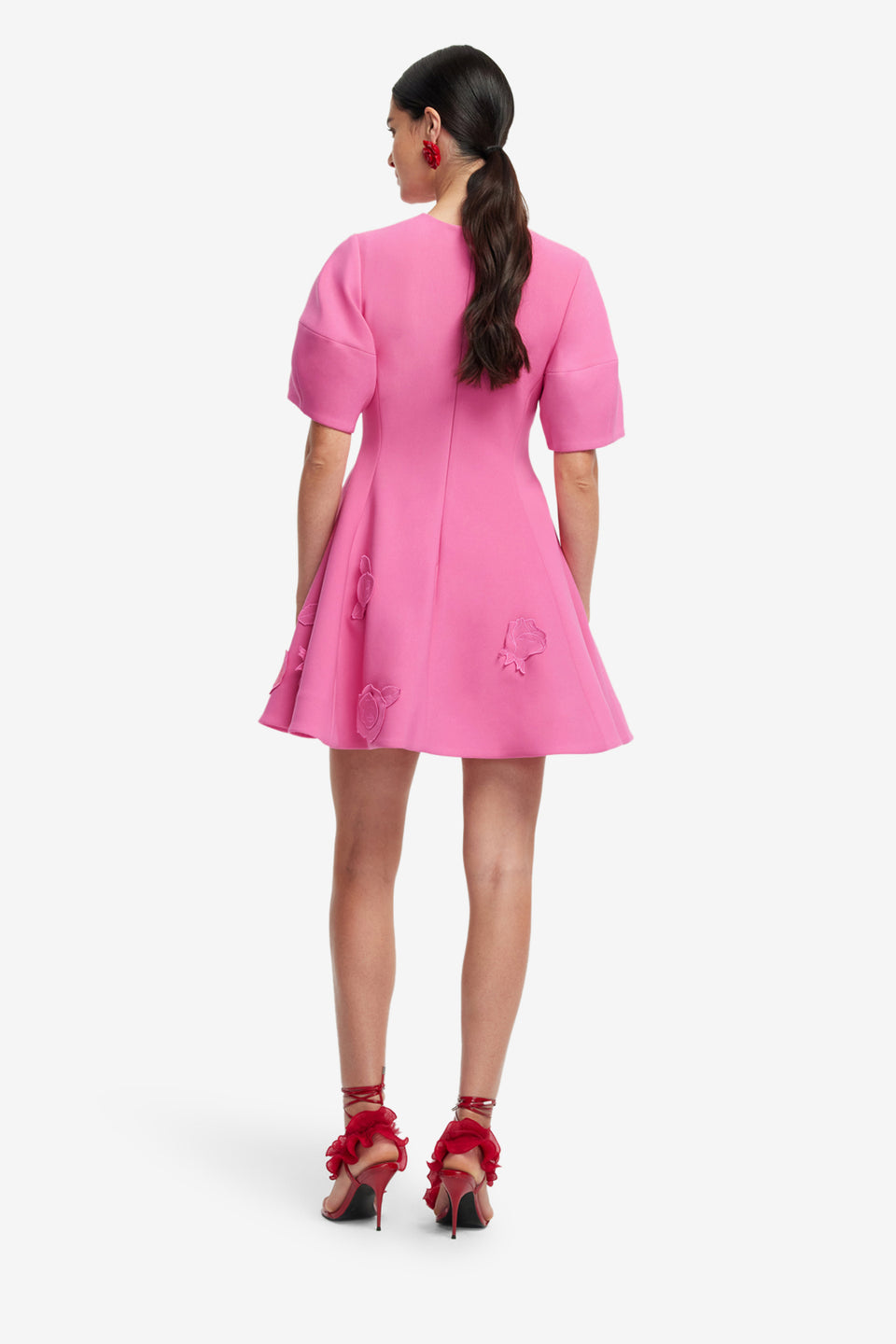Exclusive LEO LIN Simona Appliqué Mini Dress - Pink