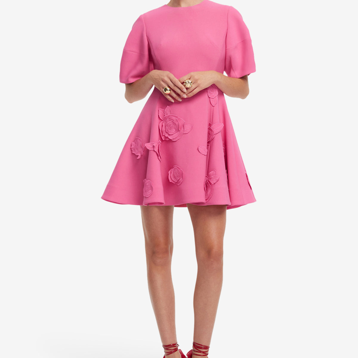 Simona Appliqué Mini Dress - Pink – LEO LIN