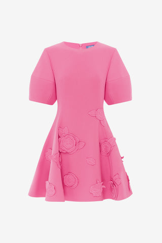 Exclusive LEO LIN Simona Appliqué Mini Dress - Pink