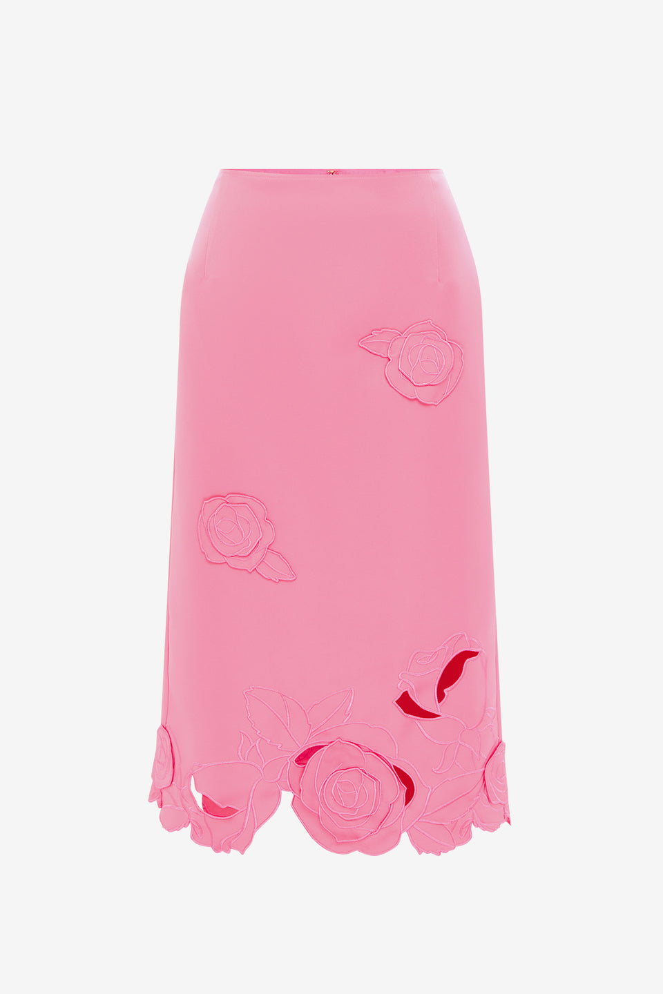 Exclusive LEO LIN Carly Applique Midi Skirt - Pink