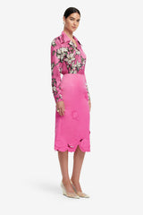 Carly Appliqué Midi Skirt - Pink Skirts