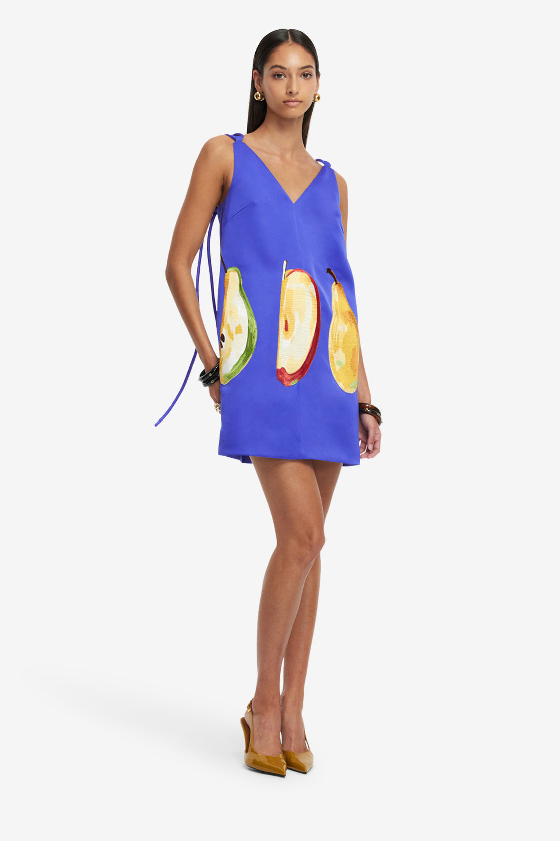 Taylor Embroidered Mini Dress - Pear Print LEO LIN Taylor Embroidered Mini Dress - Pear Print LEO LIN