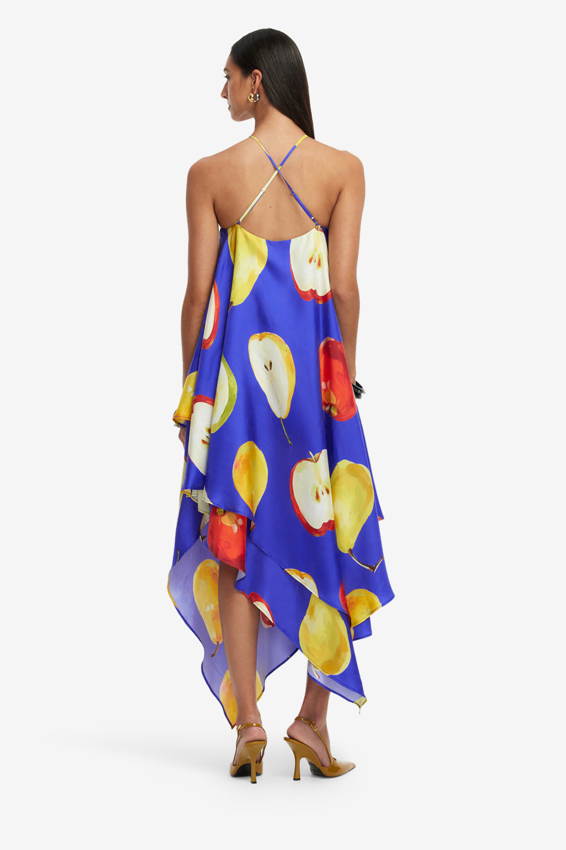 Exclusive LEO LIN Sally Halterneck Maxi Dress - Pear Print