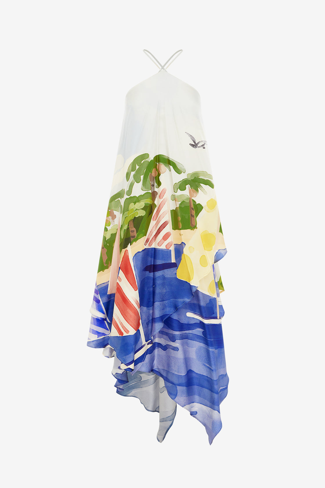 Exclusive LEO LIN Sally Halterneck Maxi Dress - Nautical Print