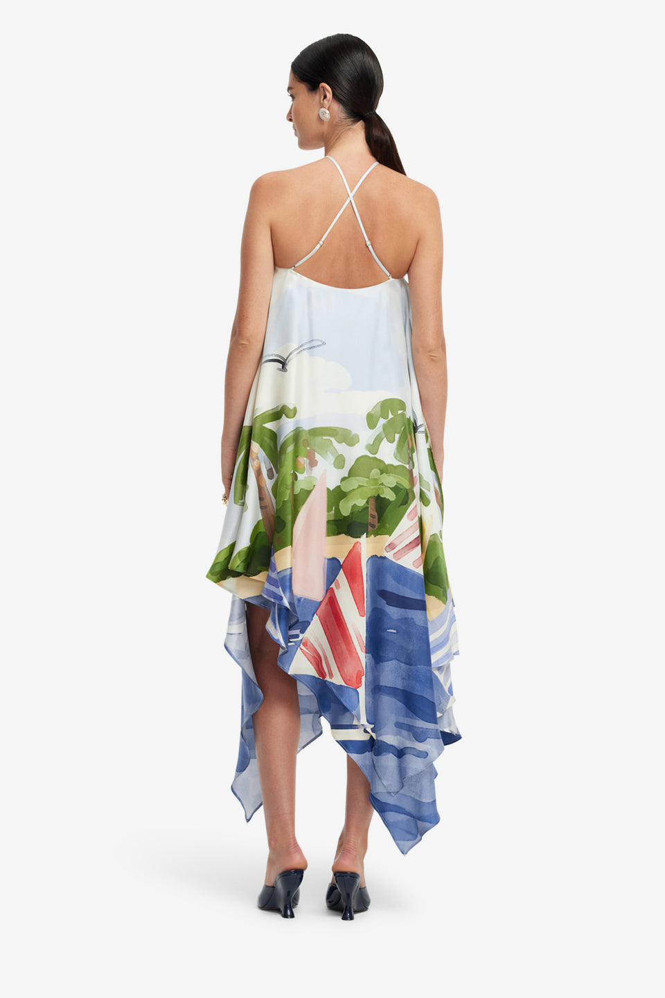 Exclusive LEO LIN Sally Halterneck Maxi Dress - Nautical Print