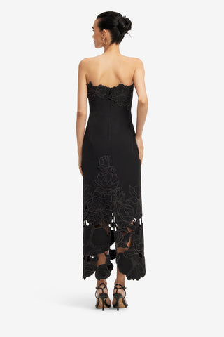 Exclusive LEO LIN Rayna Appliqué Bustier Maxi Dress - Ebony