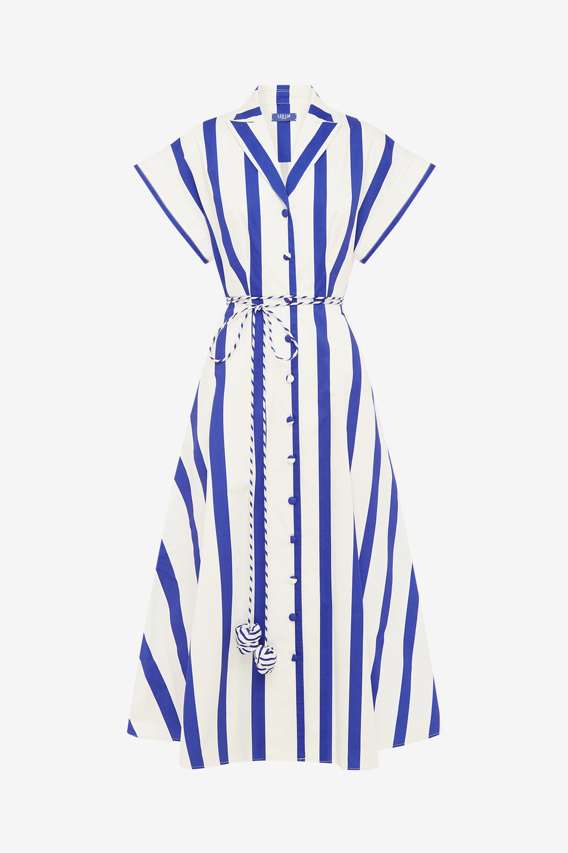 Aubrey Striped Shirt Midi Dress - Navy LEO LIN Aubrey Striped Shirt Midi Dress - Navy LEO LIN