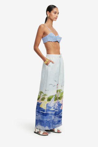 Exclusive LEO LIN Jamie Wide Leg Pants - Nautical Print