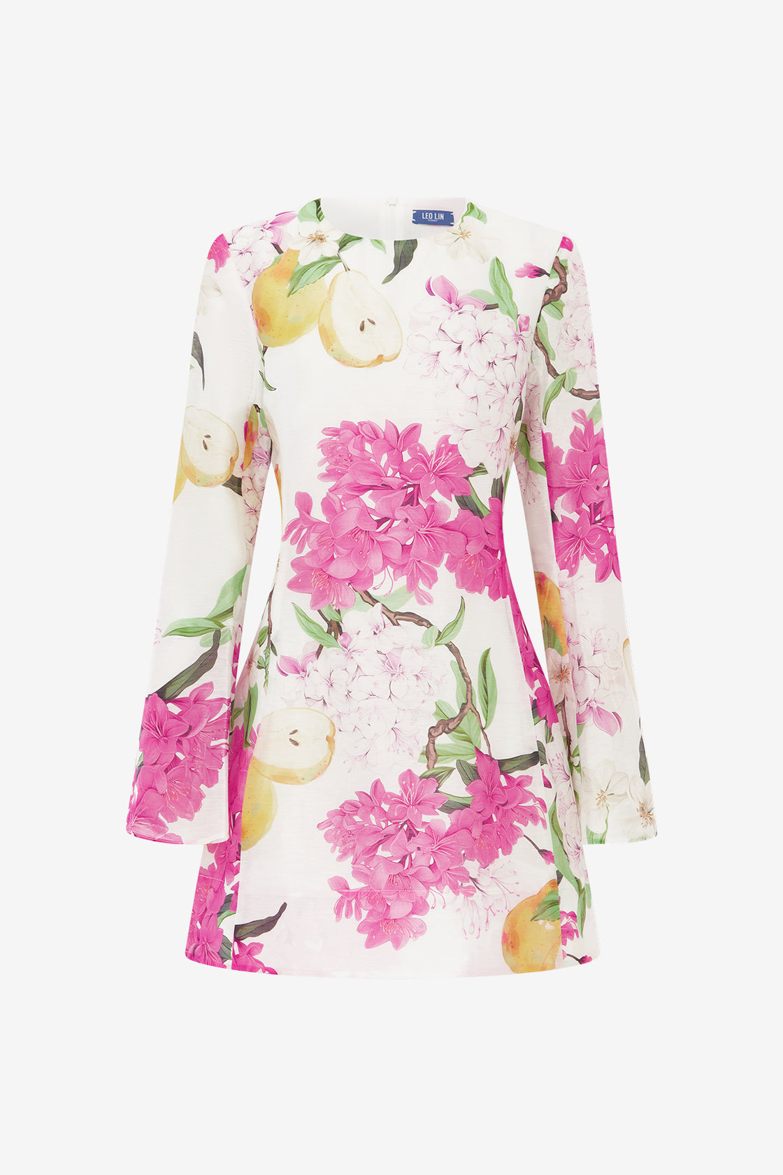 Exclusive LEO LIN Suzanne Bell Sleeve Mini Dress - Floral Pear Print