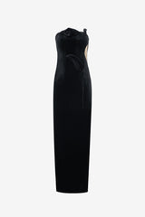 Marilyn Velvet Gown - Ebony Dress Maxi