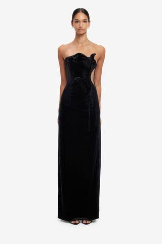 Exclusive LEO LIN Marilyn Velvet Gown - Ebony