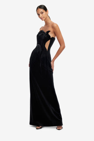 Exclusive LEO LIN Marilyn Velvet Gown - Ebony