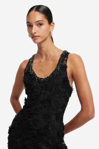 Exclusive LEO LIN Helena Lace Embellished Maxi Dress - Ebony