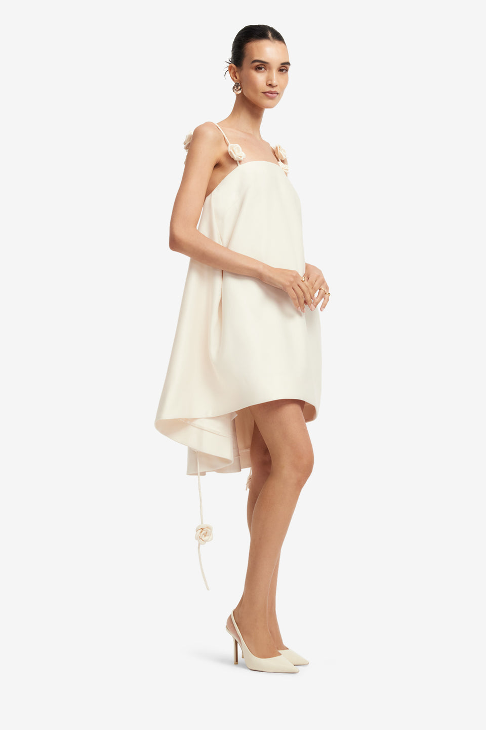 Exclusive LEO LIN Fiona Rose Mini Dress - Vanilla