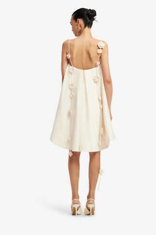 Exclusive LEO LIN Fiona Rose Mini Dress - Vanilla