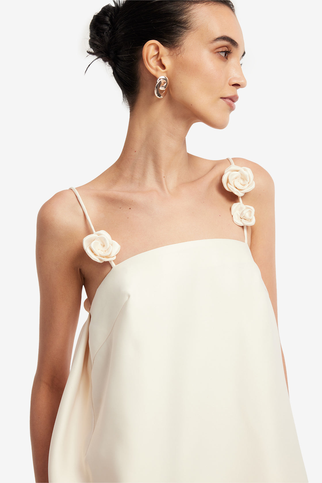 Exclusive LEO LIN Fiona Rose Mini Dress - Vanilla