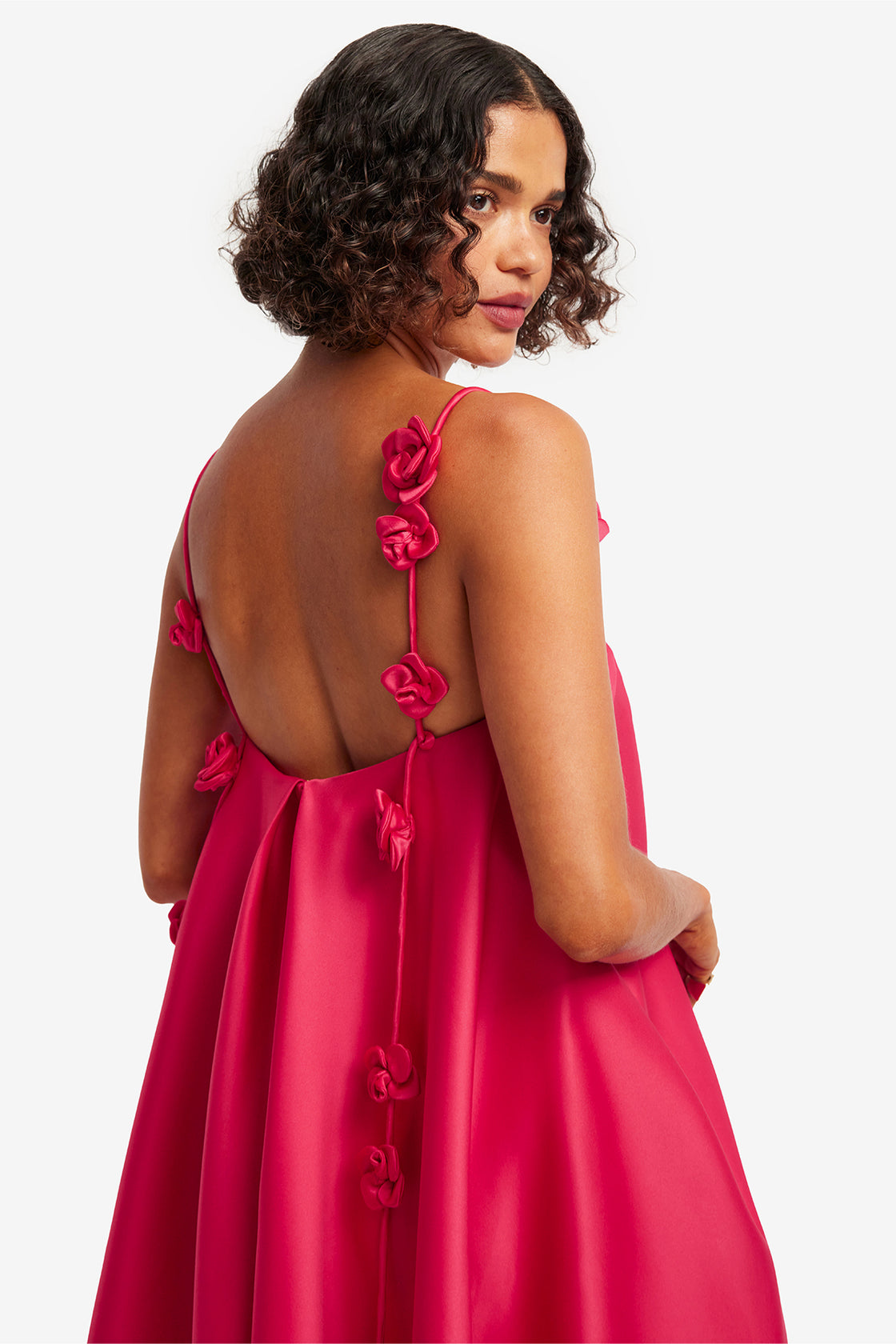 Exclusive LEO LIN Fiona Rose Mini Dress - Scarlet