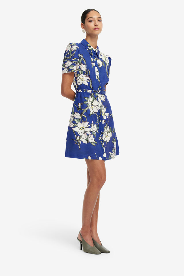 Exclusive LEO LIN Bronte Mini Dress - Midnight Magnolia Print