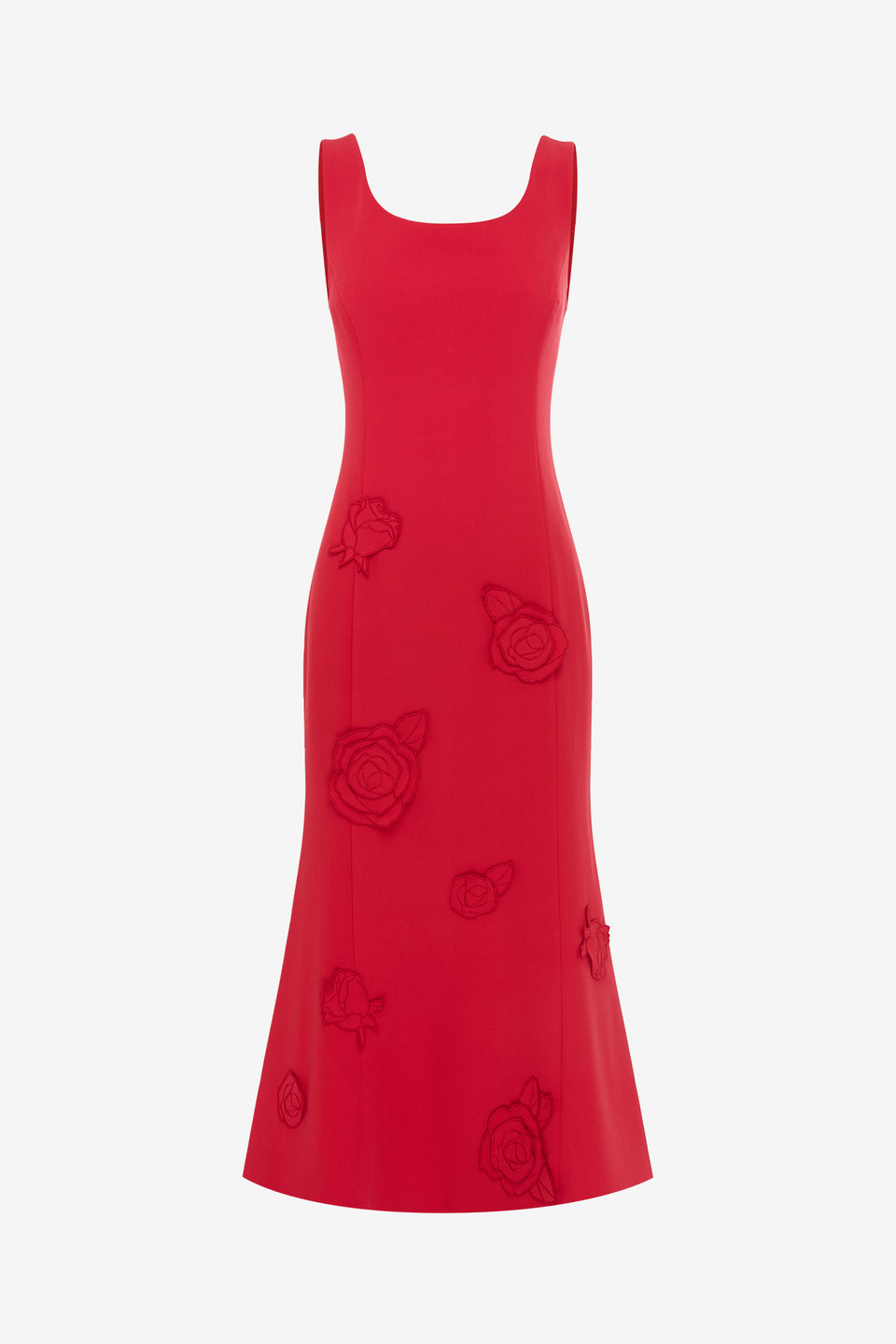 Exclusive LEO LIN Emily Applique Midi Dress - Scarlet