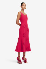 Emily Appliqué Midi Dress - Scarlet Dress Midi