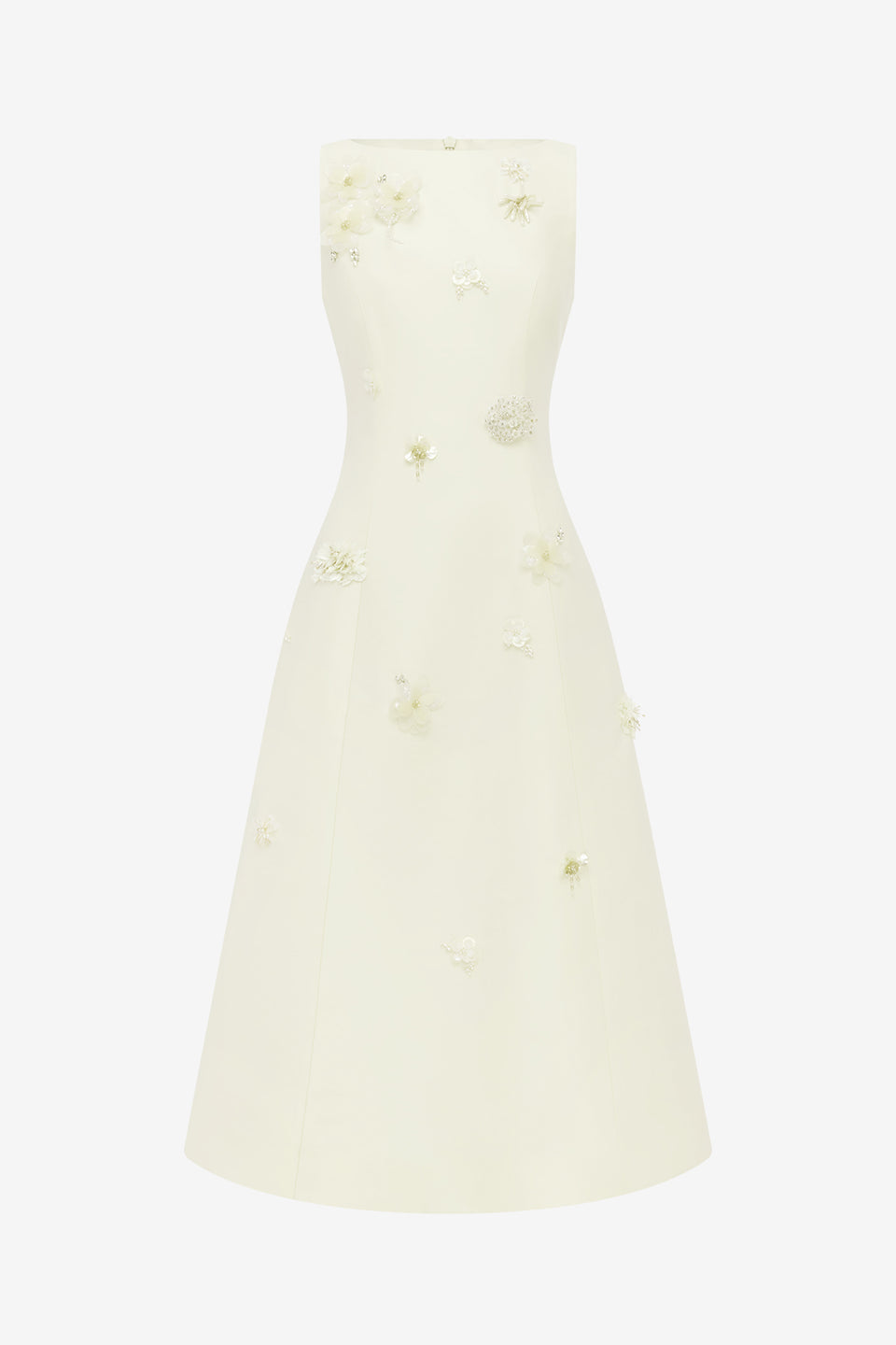 Cleo Embellished Sleeveless Midi Dress - Snow Dress Midi