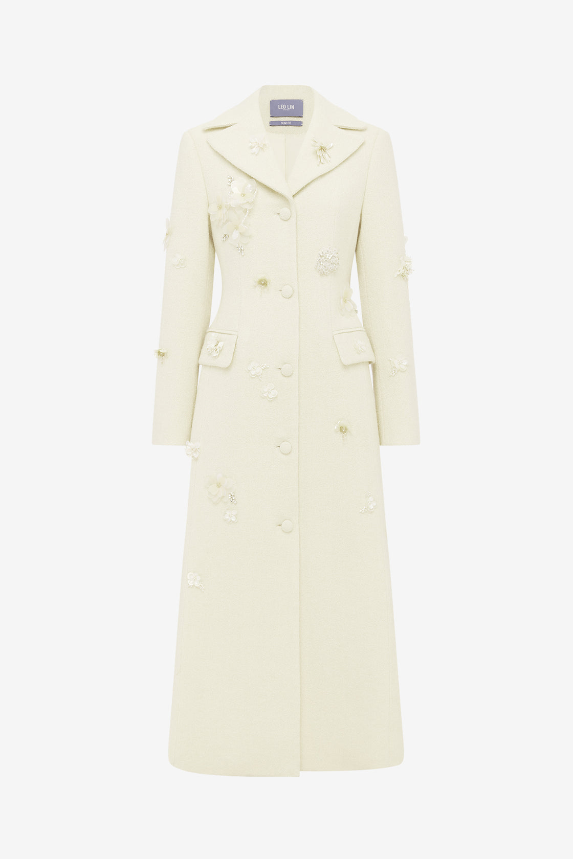 Elara Embellished Tweed Coat - Snow Coats