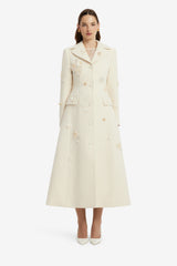 Elara Embellished Tweed Coat - Snow Coats