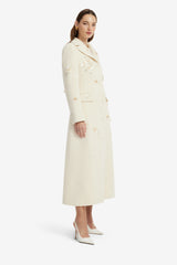 Elara Embellished Tweed Coat - Snow Coats