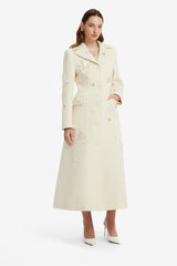 Elara Embellished Tweed Coat - Snow Coats