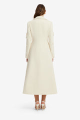 Elara Embellished Tweed Coat - Snow Coats