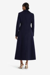 Elara Applique Wool Coat - Midnight Coats