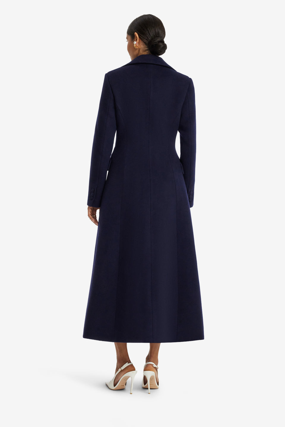 Elara Applique Wool Coat - Midnight Coats