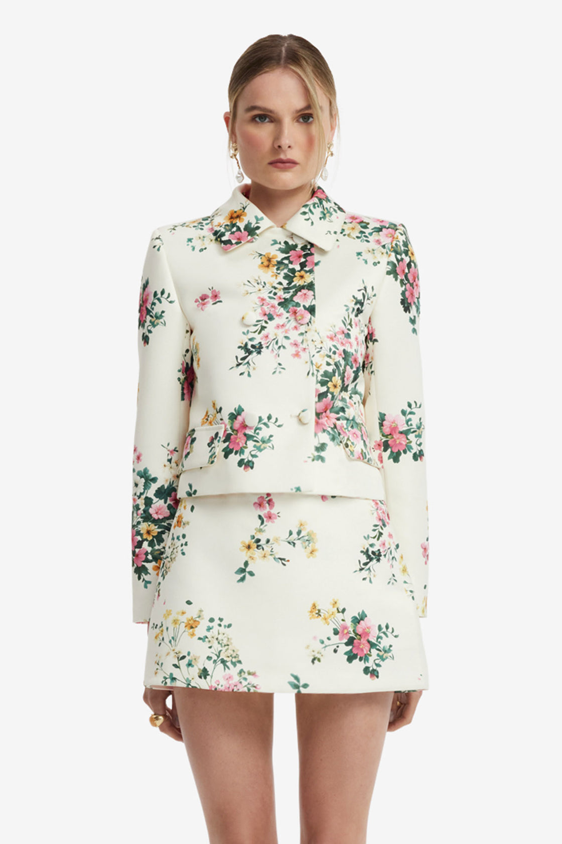 Louisa Jacket - Posy Print in Snow Jackets