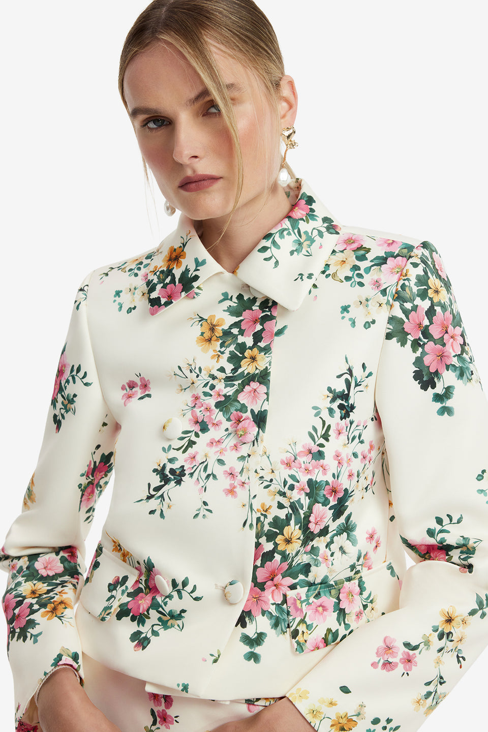 Louisa Jacket - Posy Print in Snow Jackets