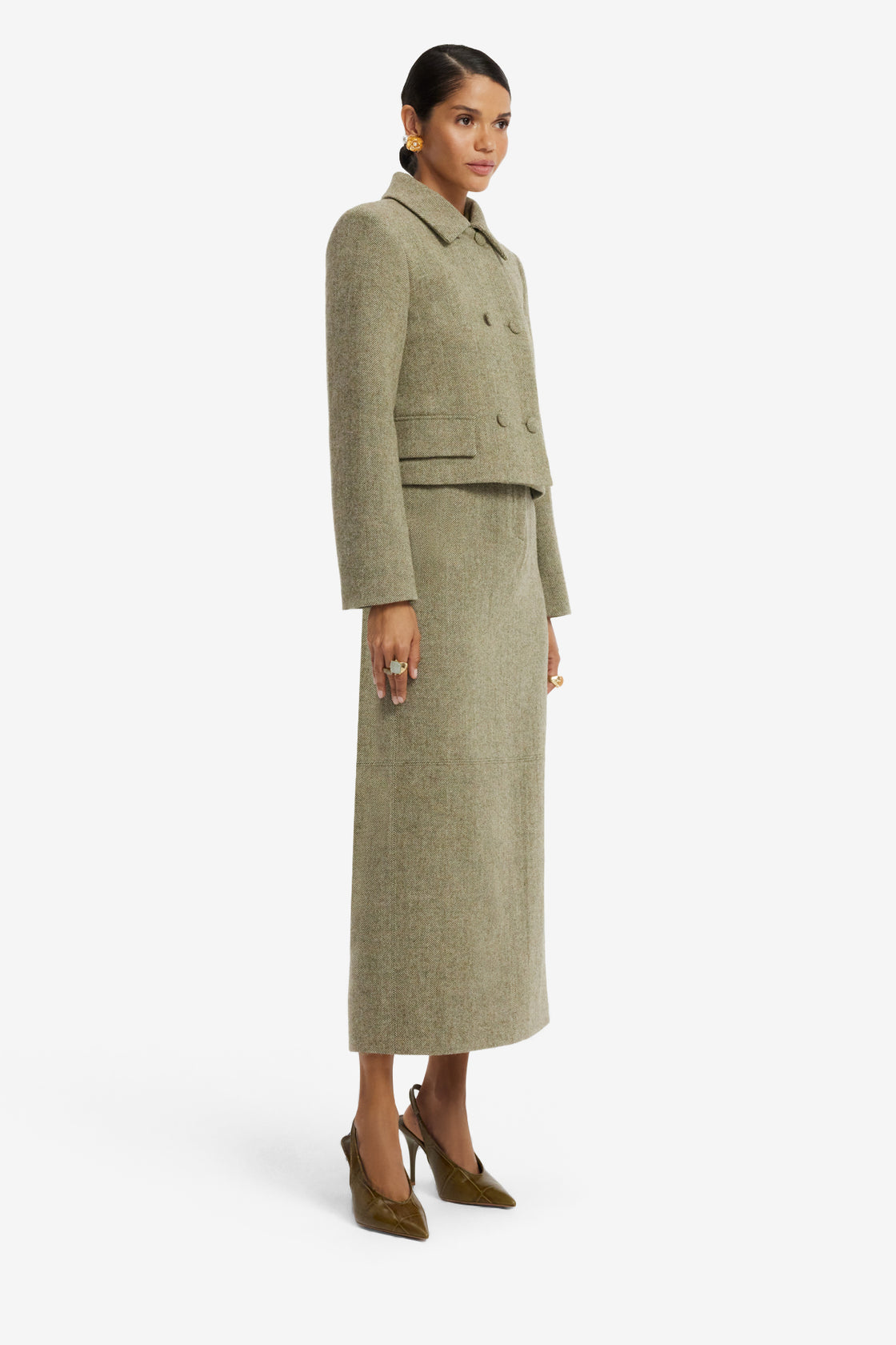 Louisa Wool Jacket - Olive Jackets