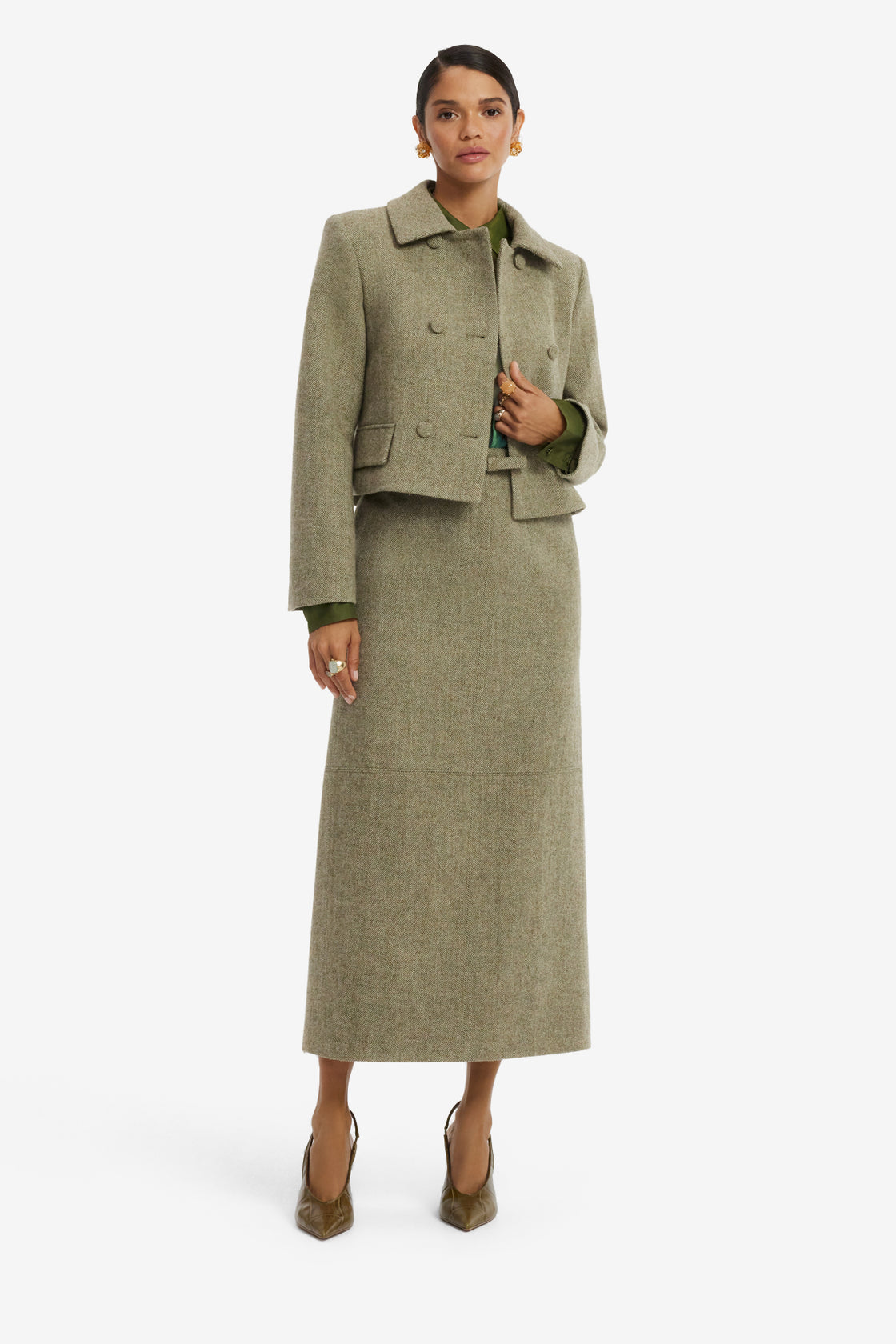 Louisa Wool Jacket - Olive Jackets