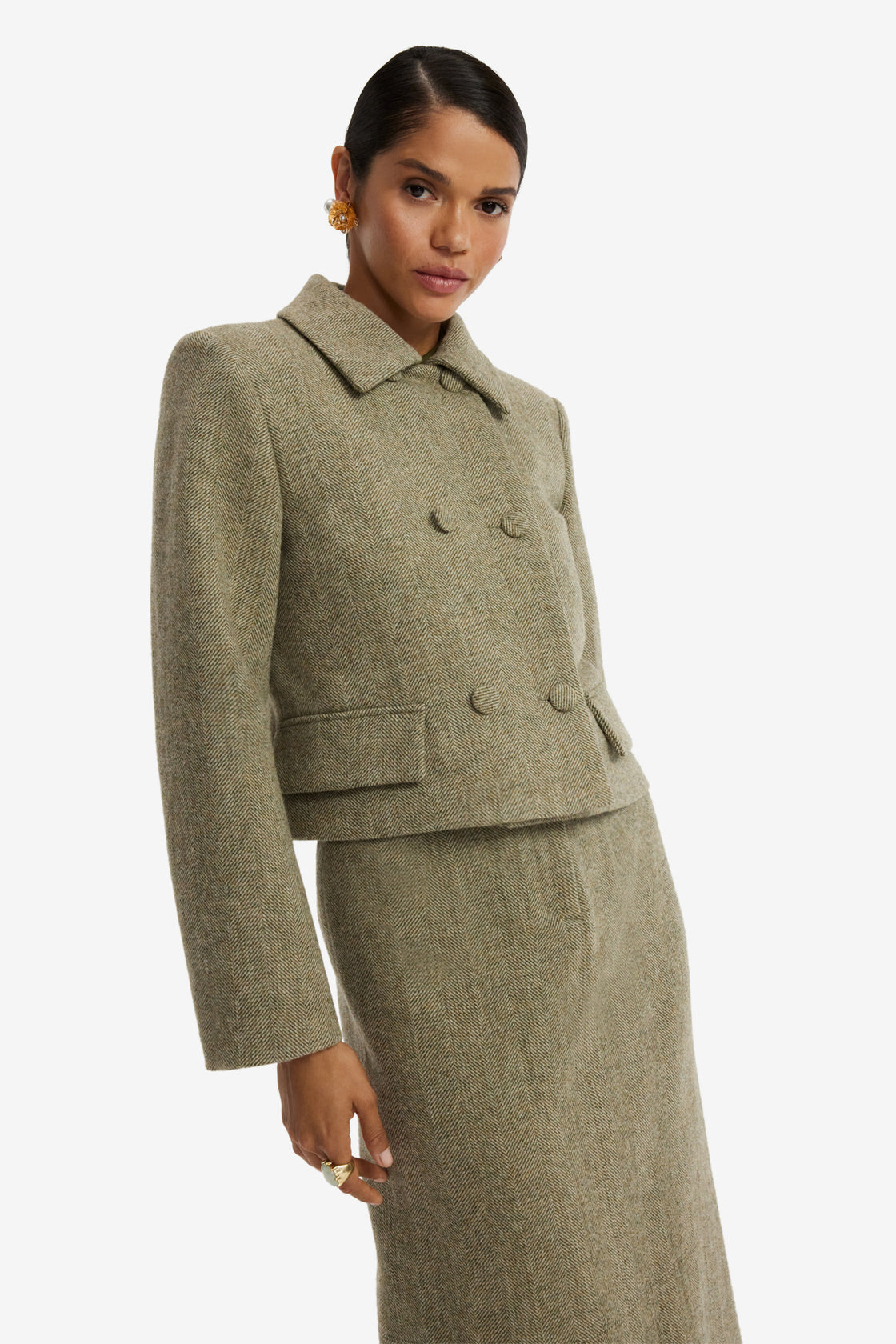 Louisa Wool Jacket - Olive Jackets