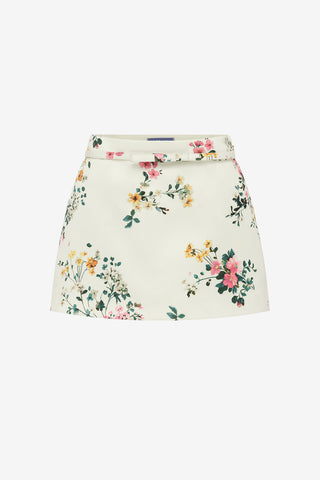 Nori Mini Skort - Posy Print in Snow Skirt