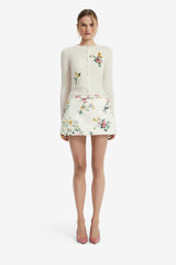 Nori Mini Skort - Posy Print in Snow Skirt