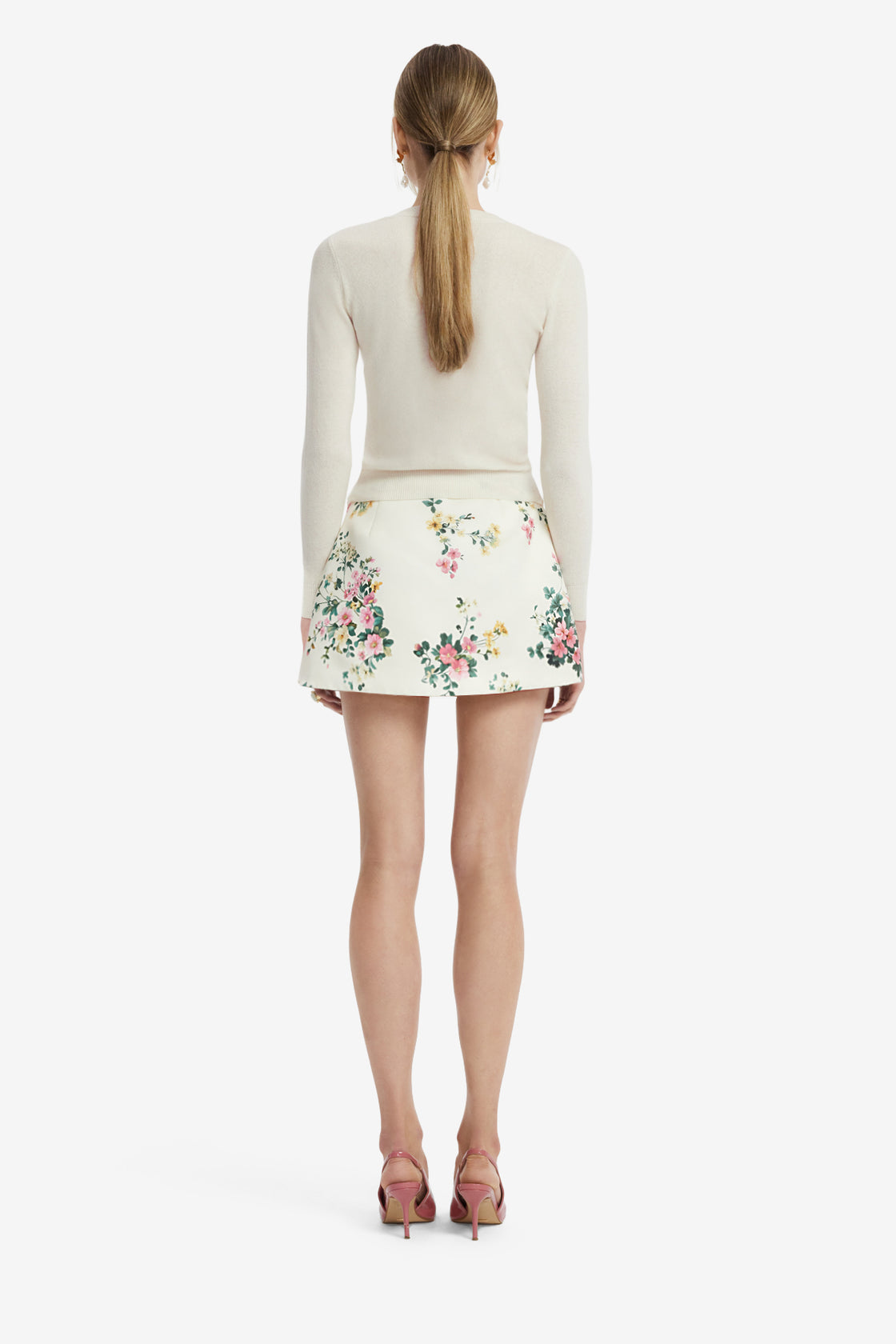 Nori Mini Skort - Posy Print in Snow Skirt