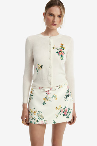 Nori Mini Skort - Posy Print in Snow Skirt