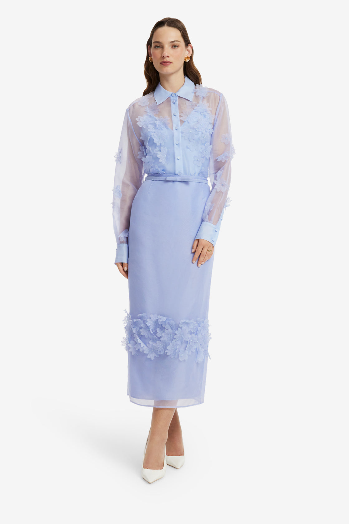 Cassia Petal Shirt - Periwinkle Blouse/Shirts