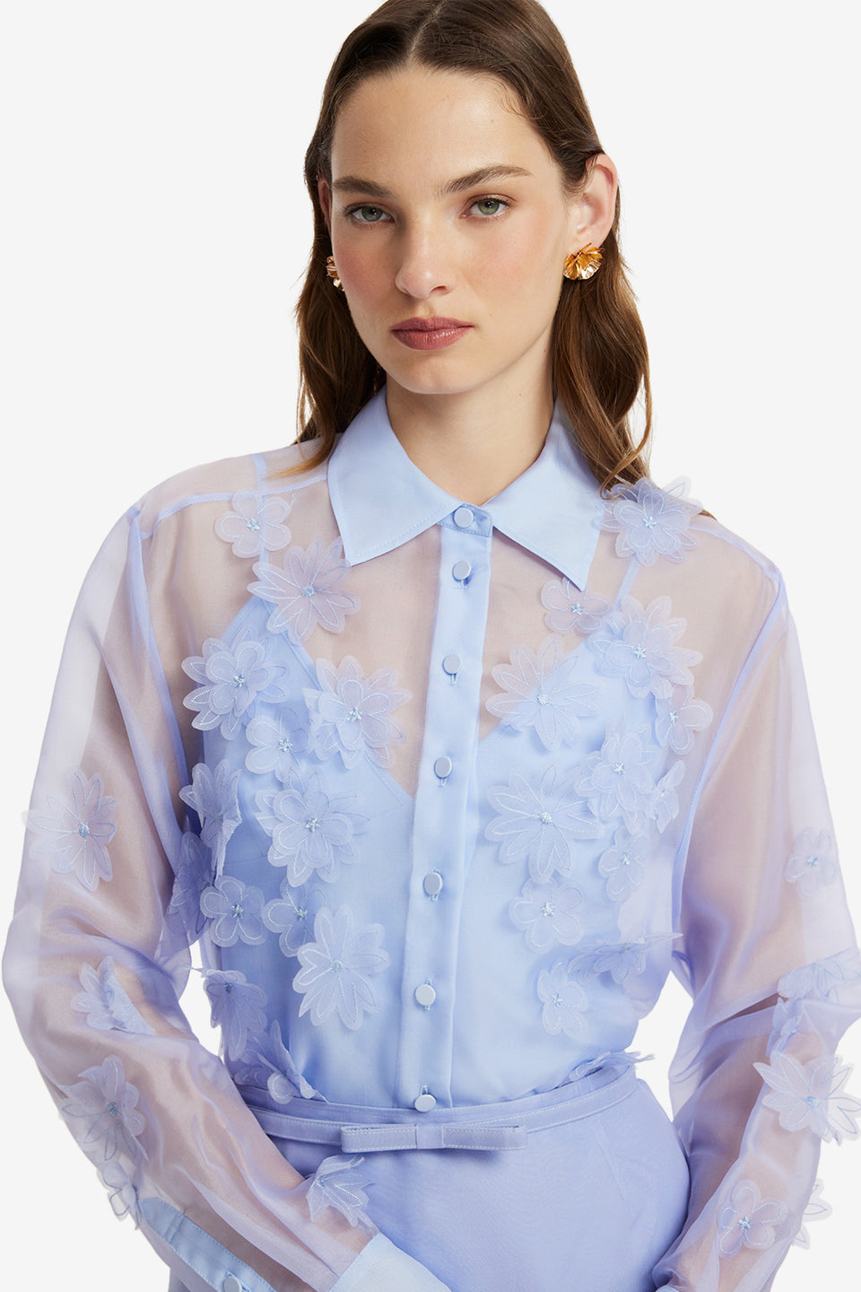 Cassia Petal Shirt - Periwinkle Blouse/Shirts