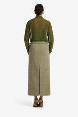 Saskia Wool Maxi Skirt - Olive Skirts