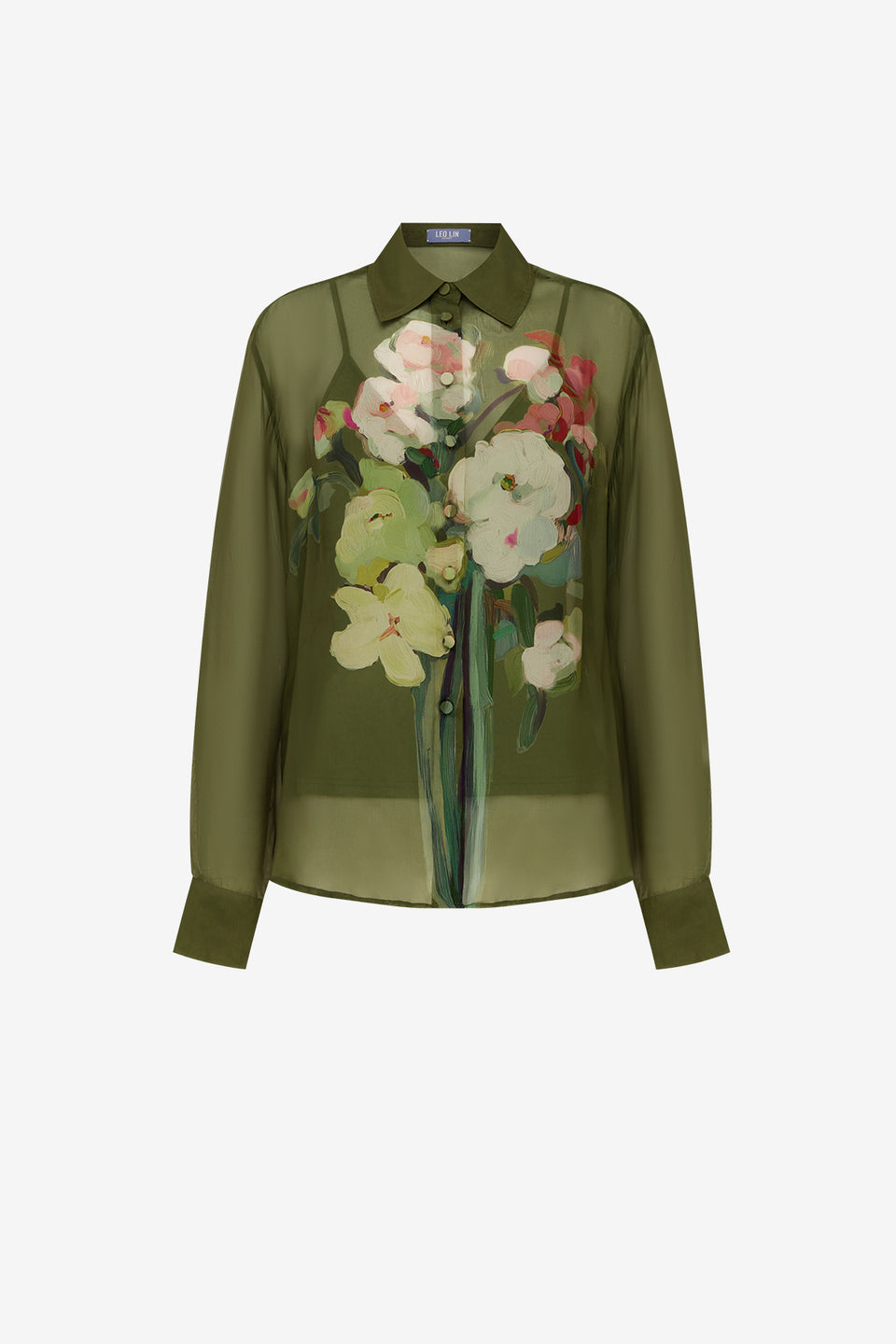 Cassia Shirt - Reverie Print in Olive Blouse/Shirts