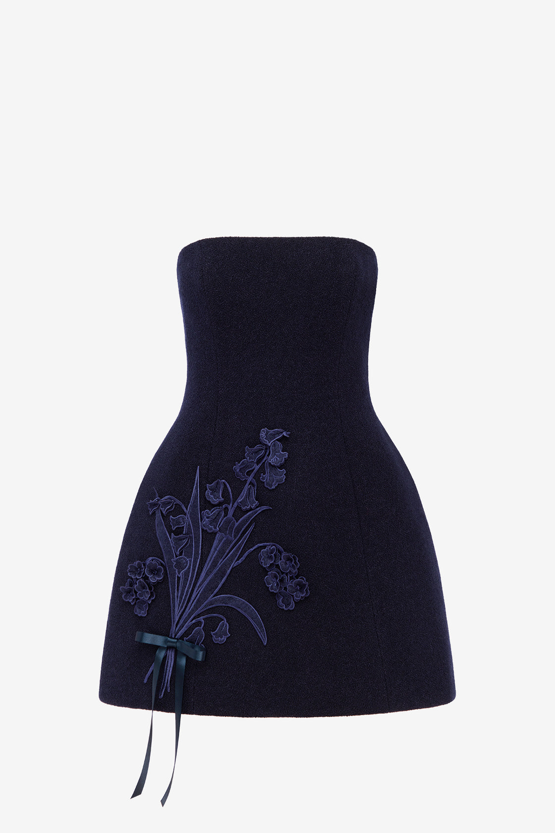 Roselle Applique Tweed Bustier Mini Dress - Midnight Dress Mini