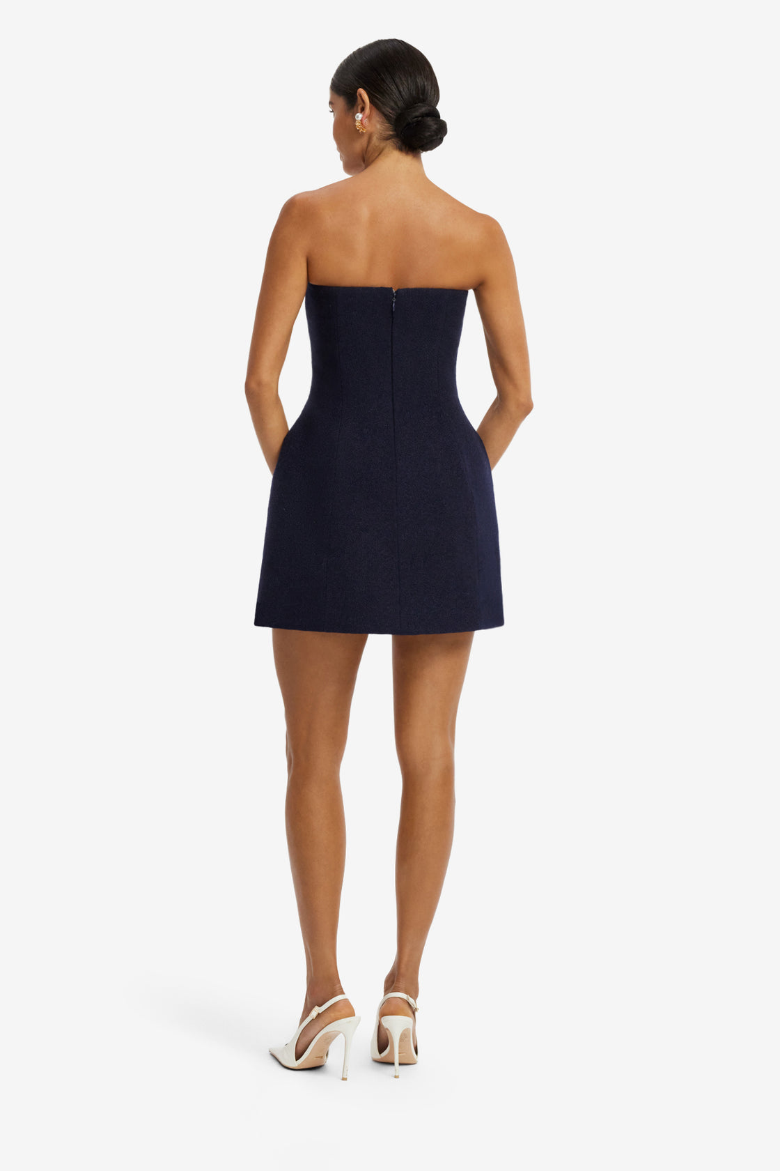 Roselle Applique Tweed Bustier Mini Dress - Midnight Dress Mini